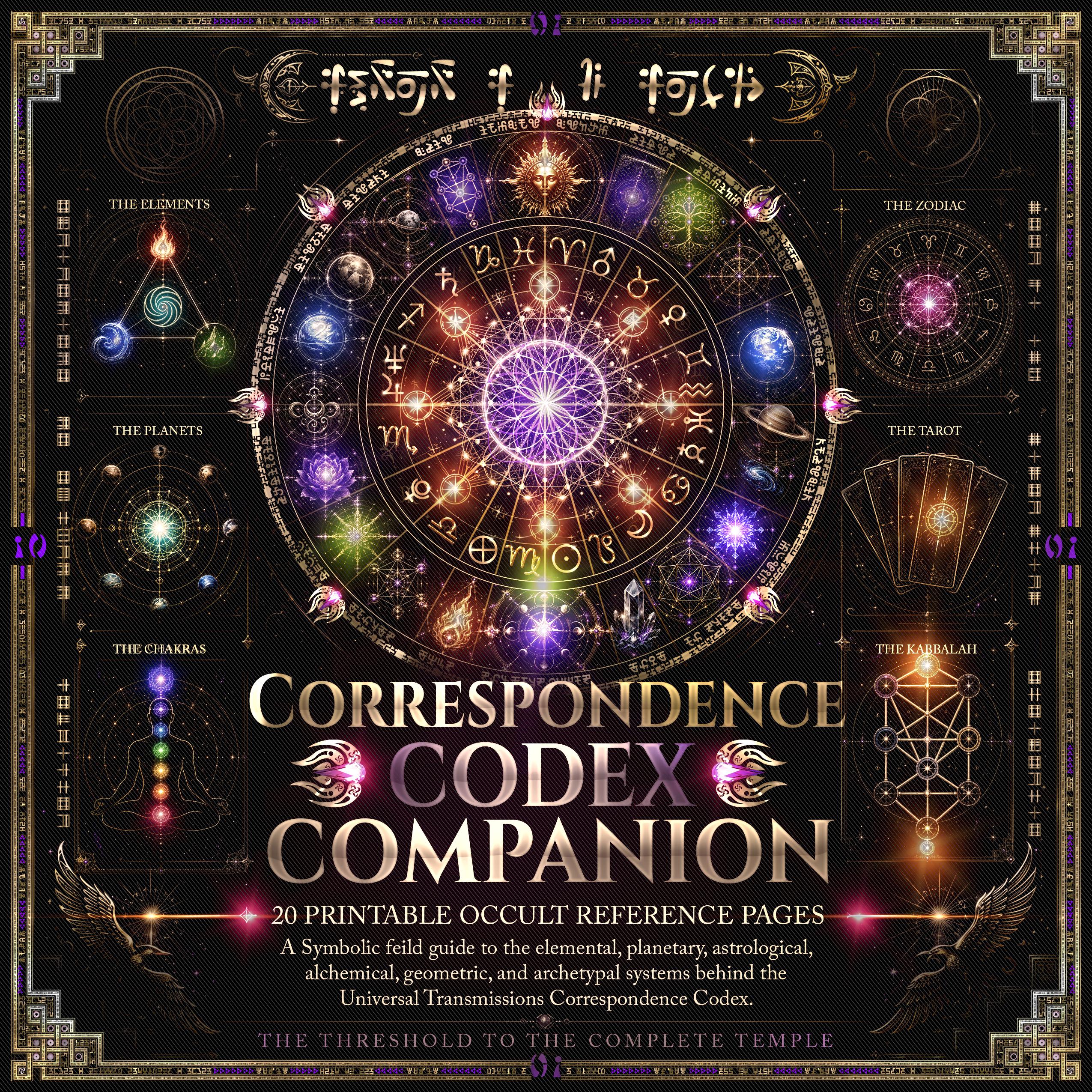 Correspondence Codex Companion PDF, 20 Printable Occult Reference Pages, Esoteric Cheat Sheet, Tarot Astrology Alchemy Sacred Geometry