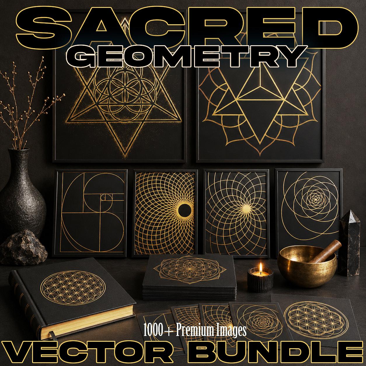Sacred Geometry Vector Bundle – 1000+ .ai .eps .svg .psd .png, Mandalas, Chakras, Golden Ratio & Esoteric Symbols